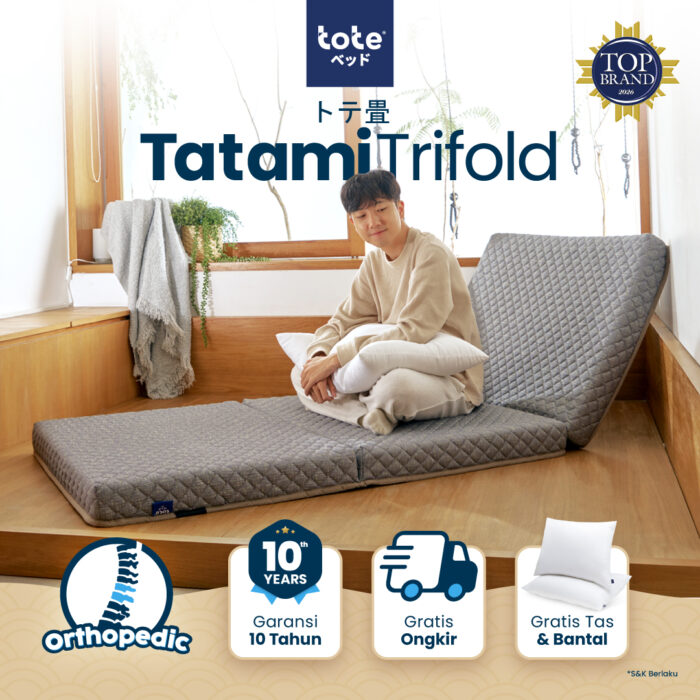 Tote Tatami Trifold | Kasur Lantai Portable Lipat Tiga - Gambar 1
